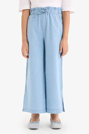 Kız Çocuk Culotte Geniş Paça Jean Pantolon
