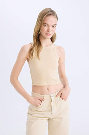 DeFacto Fitted Halter Yaka Fitilli Kaşkorse Atlet U0357AZ25SMBG286