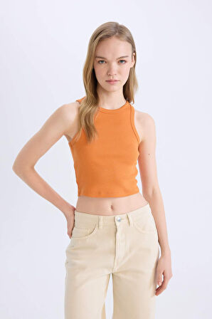 DeFacto Fitted Halter Yaka Fitilli Kaşkorse Atlet U0357AZ25SMOG138