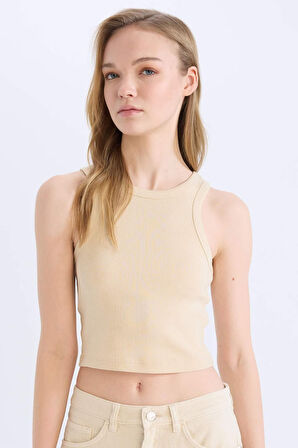 Fitted Halter Yaka Fitilli Kaşkorse Atlet