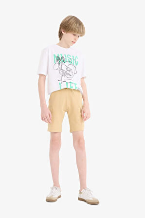 DeFacto Erkek Çocuk Bisiklet Yaka Baskılı Kısa Kollu Tişört E0184A825HSWT34