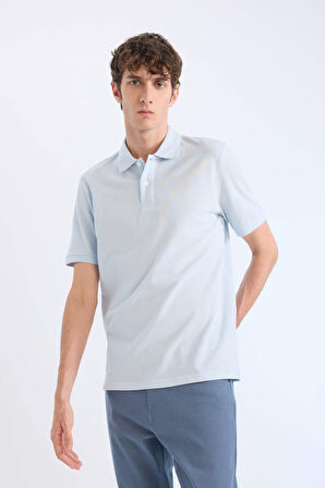 %100 Pamuk Regular Fit Kısa Kollu Basic Düz Pike Kumaş Polo Tişört