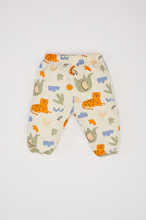 DeFacto Erkek Bebek 2'li Takım Safari Baskılı Uzun Kollu Sweatshirt Beli Lastikli Eşofman Altı D8707A525SPBG744