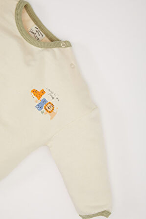 DeFacto Erkek Bebek 2'li Takım Safari Baskılı Uzun Kollu Sweatshirt Beli Lastikli Eşofman Altı D8707A525SPBG744