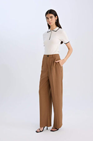 DeFacto Wide Leg Pantolon Cepli Yüksek Bel Geniş Paça Uzun Boy D9182AX24AUBN218