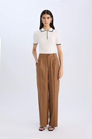 DeFacto Wide Leg Pantolon Cepli Yüksek Bel Geniş Paça Uzun Boy D9182AX24AUBN218