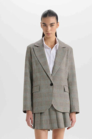 Oversize Geniş Kalıp Ceket Yaka Blazer Ceket