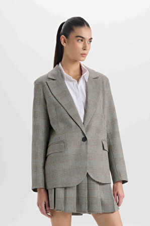Oversize Geniş Kalıp Ceket Yaka Blazer Ceket