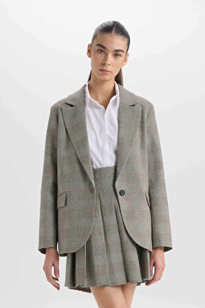 Oversize Geniş Kalıp Ceket Yaka Blazer Ceket