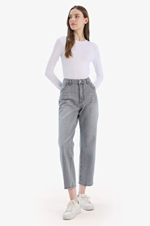 Boyfriend Normal Bel Düz Paça Uzun Jean Pantolon