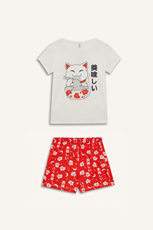 Kız Çocuk Regular Fit 2'li Pijama Takımı