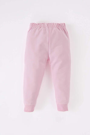 DeFacto Kız Bebek 2'li Takım Bisiklet Yaka Çiçek Baskılı Sweatshirt Beli Lastikli Eşofman Altı C2504A525SPPN441