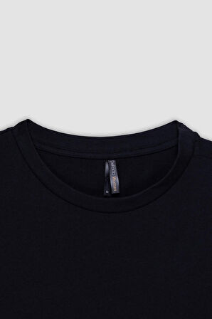 Regular Fit Bisiklet Yaka Basic Düz Penye Kısa Kollu Tişört