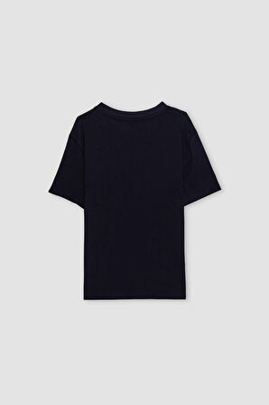 Regular Fit Bisiklet Yaka Basic Düz Penye Kısa Kollu Tişört