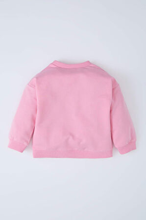 DeFacto Kız Bebek Bisiklet Yaka Baskılı Sweatshirt D8548A525SPPN167