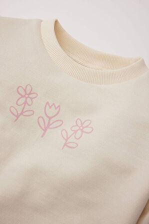 DeFacto Kız Bebek Bisiklet Yaka Baskılı Sweatshirt D8548A525SPER233