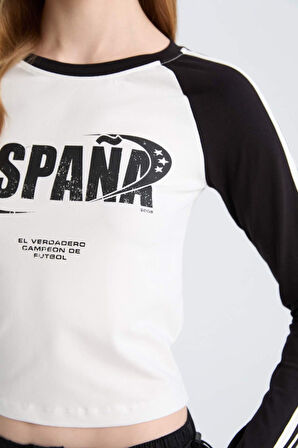 DeFacto Coool Fitted Fitilli Kaşkorse Uzun Kollu Tişört D9856AX24WNBK81