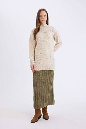 	Regular Fit Maxi Triko Etek