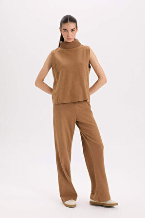 DeFacto Wide Leg Kışlık Pantolon Beli Lastikli Bağcıklı Geniş Bol Paça D9815AX24WNBN553