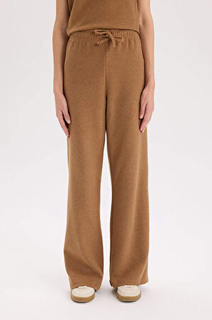 DeFacto Wide Leg Kışlık Pantolon Beli Lastikli Bağcıklı Geniş Bol Paça D9815AX24WNBN553