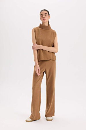 DeFacto Wide Leg Kışlık Pantolon Beli Lastikli Bağcıklı Geniş Bol Paça D9815AX24WNBN553
