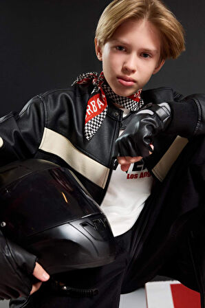 Erkek Çocuk Su Geçirmez Kolej Yaka Bomber Mont