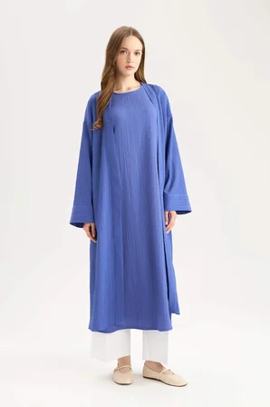 DeFacto 	Relax Fit Şal Yaka Krinkıl Kumaş Uzun Kimono E1816AX25SPBE46