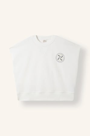 DeFacto Oversize Geniş Kalıp Bisiklet Yaka Kısa Kollu Baskılı Sweatshirt Kız Çocuk E1879A825SMER85