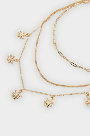 Kadın 3'lü Gold Kolye