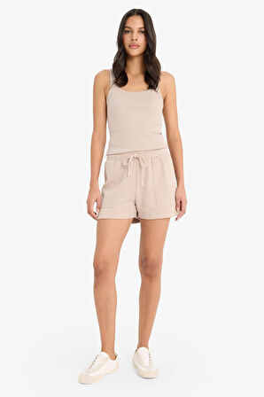 DeFacto Regular Fit Esnek Belli Bağcıklı Bermuda Şort D3327AX25SPBG130