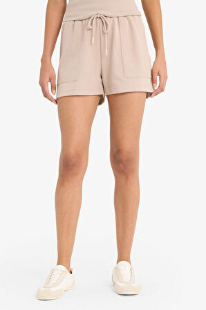 DeFacto Regular Fit Esnek Belli Bağcıklı Bermuda Şort D3327AX25SPBG130