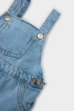 Erkek Bebek Kısa Salopet Jean Tulum