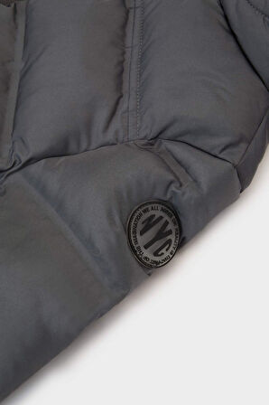 Erkek Bebek Kapüşonlu Fermuarlı Mont