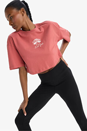 DeFactoFit NBA New York Knicks Oversize Geniş Kalıp Bisiklet Yaka Kısa Kollu Tişört D8803AX25SPBR480