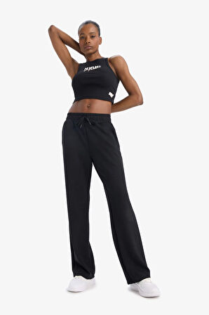 DeFactoFit NBA Miami Heat Crop Top Bisiklet Yaka Fitilli Kaşkorse Sporcu Atlet D8800AX25SPBK81