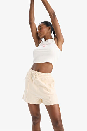 DeFactoFit NBA Boston Celtics Crop Top Bisiklet Yaka Fitilli Kaşkorse Sporcu Atlet D8802AX25SPER105