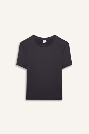 DeFactoFit Standart Fit Bisiklet Yaka Sporcu Basic Düz Kısa Kollu Siyah Tişört D2296AX25SPBK81