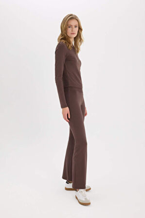 Coool Flare Fit Esnek Belli İspanyol Paça Ribana Pantolon