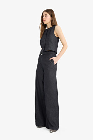 Wide Leg Yüksek Bel Geniş Paça  Uzun Jean Pantolon