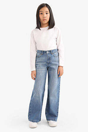 Kız Çocuk Wide Leg Geniş Paça Jean Pantolon