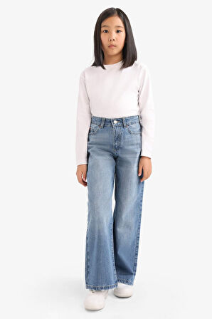 Kız Çocuk Wide Leg Geniş Paça Jean Pantolon