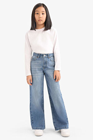 Kız Çocuk Wide Leg Geniş Paça Jean Pantolon