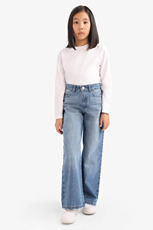 Kız Çocuk Wide Leg Geniş Paça Jean Pantolon