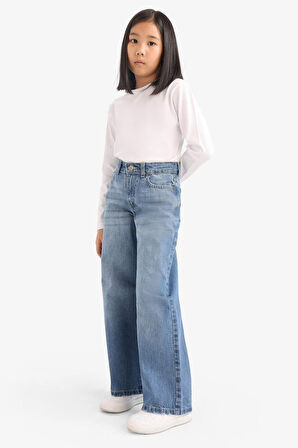 Kız Çocuk Wide Leg Geniş Paça Jean Pantolon