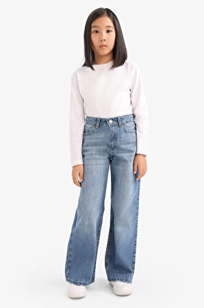 Kız Çocuk Wide Leg Geniş Paça Jean Pantolon