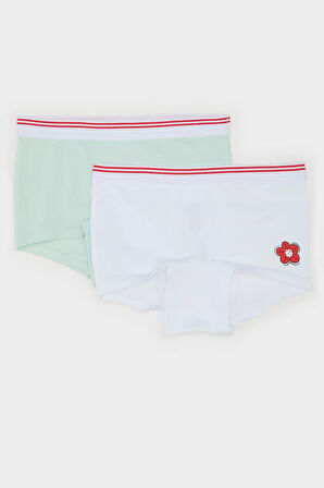 Kız Çocuk Çiçekli 2'li Boxer