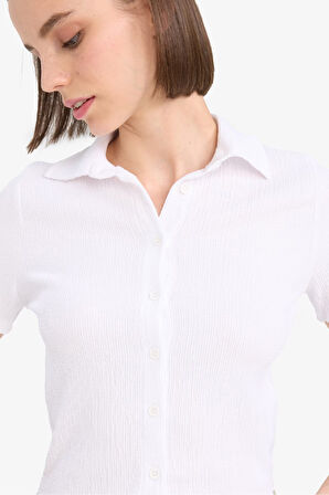DeFacto Coool Fitted Bürümcük Kısa Kollu Gömlek D4520AX25SMWT34