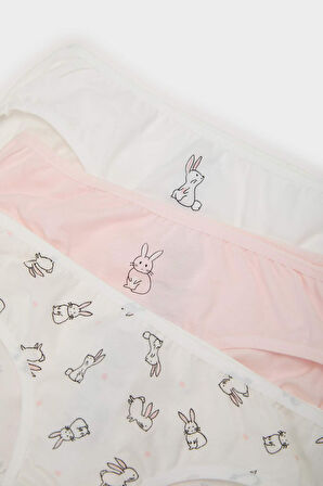 Kız Çocuk Desenli 3'lü Slip Külot
