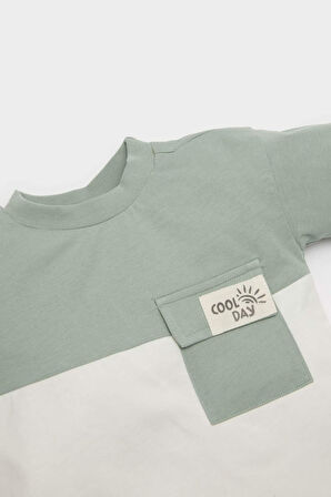 DeFacto Erkek Bebek Bisiklet Yaka Renk Bloklu Kısa Kollu Tişört B9261A525SMGN1107