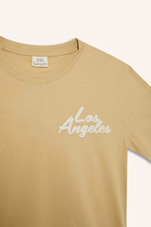 DeFacto Erkek Çocuk Bisiklet Yaka Baskılı Kısa Kollu Tişört E3741A825SMBG809